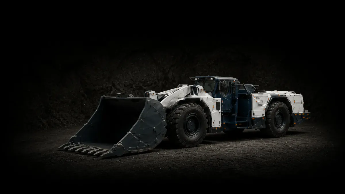 STEZA load-haul-dump machine loading broken ore underground