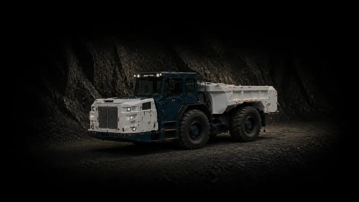STEZA underground haul truck in a mine haulage drift