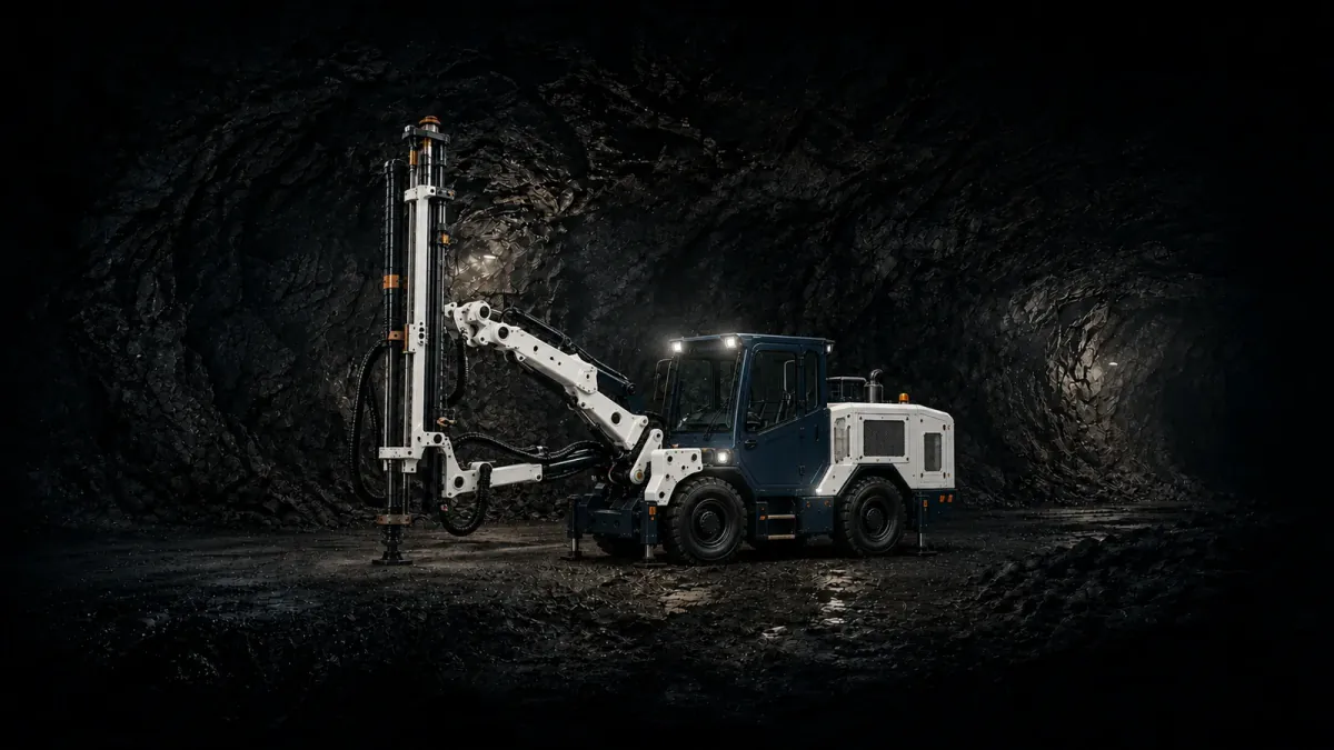 STEZA underground drill rig operating at the mine face