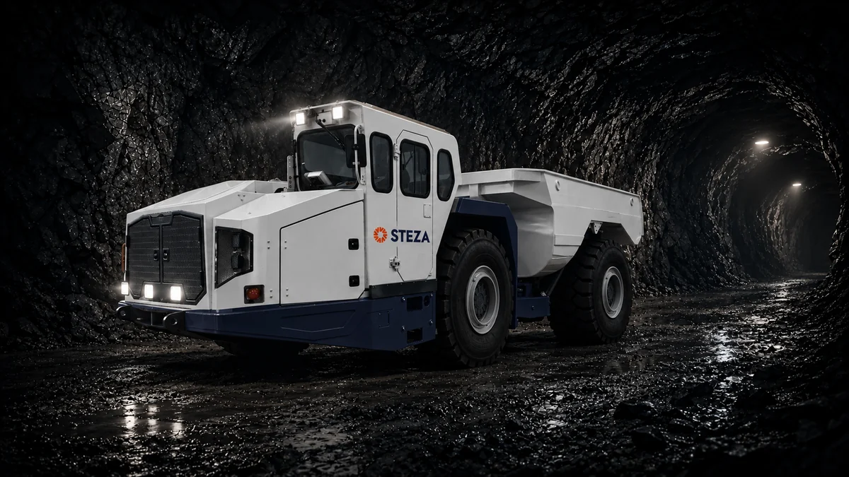 STEZA underground haul truck in a mine haulage drift
